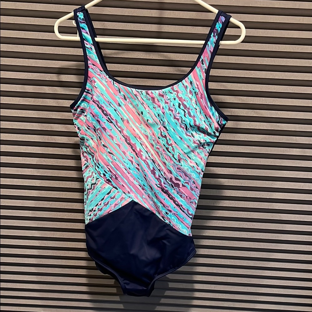 Lands’ End Colorful One Piece Swimsuit Size 12